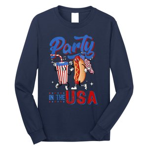 4th Of July Food Party In The USA Funny Hot Dog Lover Shirt Long Sleeve Shirt