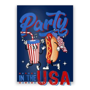 4th Of July Food Party In The USA Funny Hot Dog Lover Shirt Poster