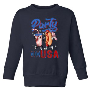 4th Of July Food Party In The USA Funny Hot Dog Lover Shirt Toddler Sweatshirt