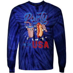 4th Of July Food Party In The USA Funny Hot Dog Lover Shirt Tie-Dye Long Sleeve Shirt