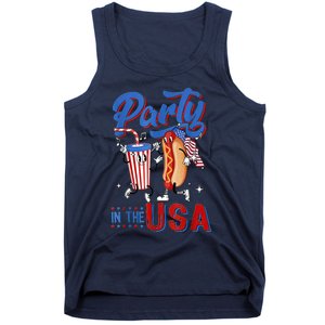 4th Of July Food Party In The USA Funny Hot Dog Lover Shirt Tank Top