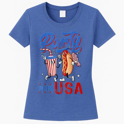 4th Of July Food Party In The USA Funny Hot Dog Lover Shirt Womens T-Shirt