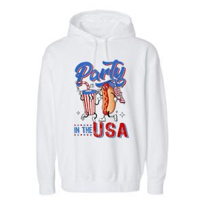 4th Of July Food Party In The USA Funny Hot Dog Lover Shirt Garment-Dyed Fleece Hoodie