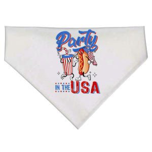 4th Of July Food Party In The USA Funny Hot Dog Lover Shirt USA-Made Doggie Bandana