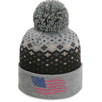 4th Of July Vintage USA Flag The Baniff Cuffed Pom Beanie