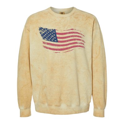 4th Of July Vintage USA Flag Colorblast Crewneck Sweatshirt