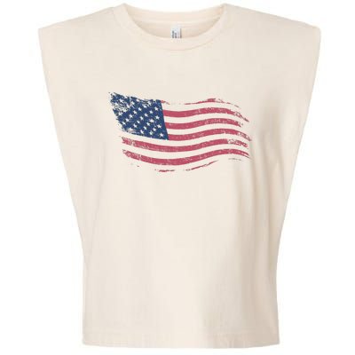 4th Of July Vintage USA Flag Garment-Dyed Women's Muscle Tee