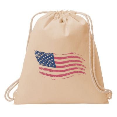 4th Of July Vintage USA Flag Drawstring Bag