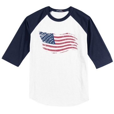 4th Of July Vintage USA Flag Baseball Sleeve Shirt