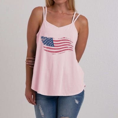 4th Of July Vintage USA Flag Women's Strappy Tank