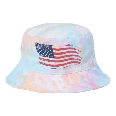 4th Of July Vintage USA Flag Tie Dye Newport Bucket Hat