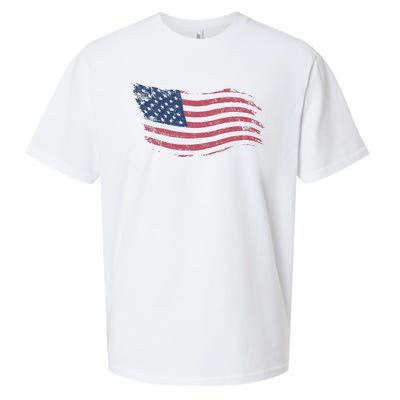 4th Of July Vintage USA Flag Sueded Cloud Jersey T-Shirt