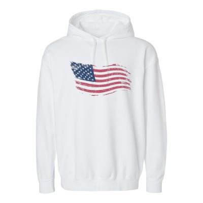 4th Of July Vintage USA Flag Garment-Dyed Fleece Hoodie