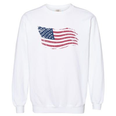 4th Of July Vintage USA Flag Garment-Dyed Sweatshirt