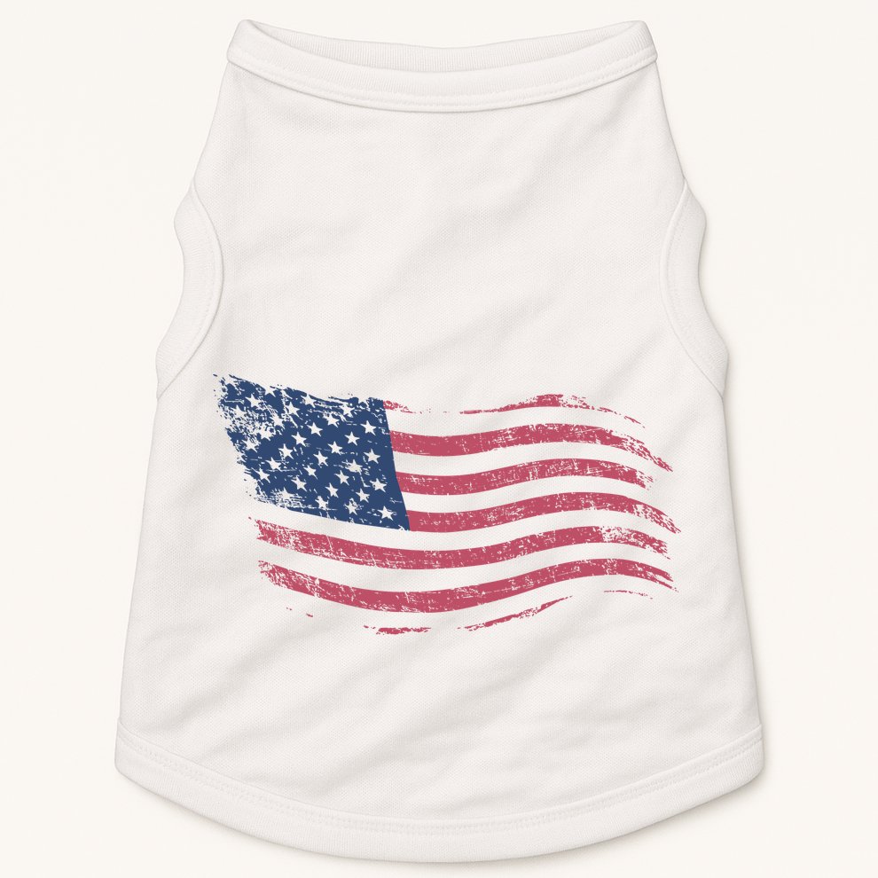 4th Of July Vintage USA Flag Doggie Tank