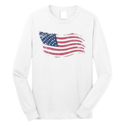 4th Of July Vintage USA Flag Long Sleeve Shirt