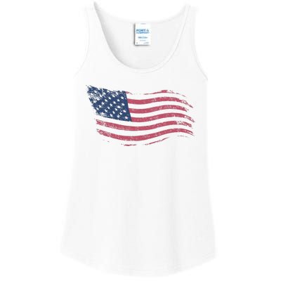 4th Of July Vintage USA Flag Ladies Essential Tank