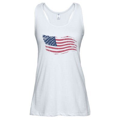 4th Of July Vintage USA Flag Ladies Essential Flowy Tank