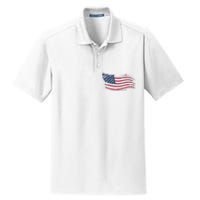 4th Of July Vintage USA Flag Dry Zone Grid Polo