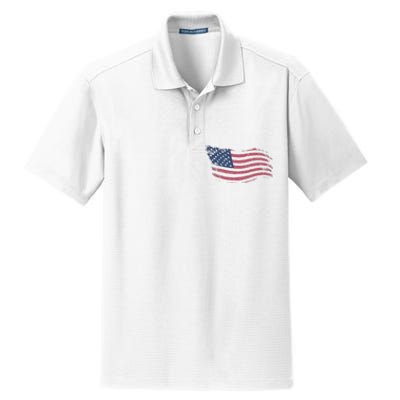 4th Of July Vintage USA Flag Dry Zone Grid Polo