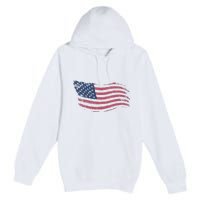 4th Of July Vintage USA Flag Premium Pullover Hoodie