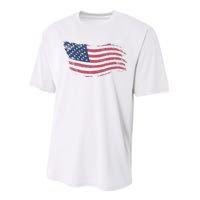 4th Of July Vintage USA Flag Performance Sprint T-Shirt