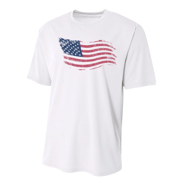 4th Of July Vintage USA Flag Performance Sprint T-Shirt