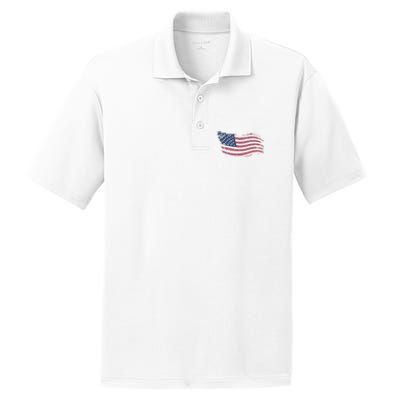 4th Of July Vintage USA Flag PosiCharge RacerMesh Polo