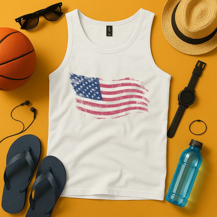 4th Of July Vintage USA Flag Tank Top