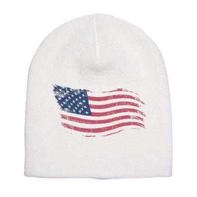 4th Of July Vintage USA Flag Short Acrylic Beanie