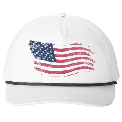 4th Of July Vintage USA Flag Snapback Five-Panel Rope Hat