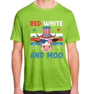 4th Of July Design Moorica Highland Cow Usa Patriotic Cow Gift Adult ChromaSoft Performance T-Shirt