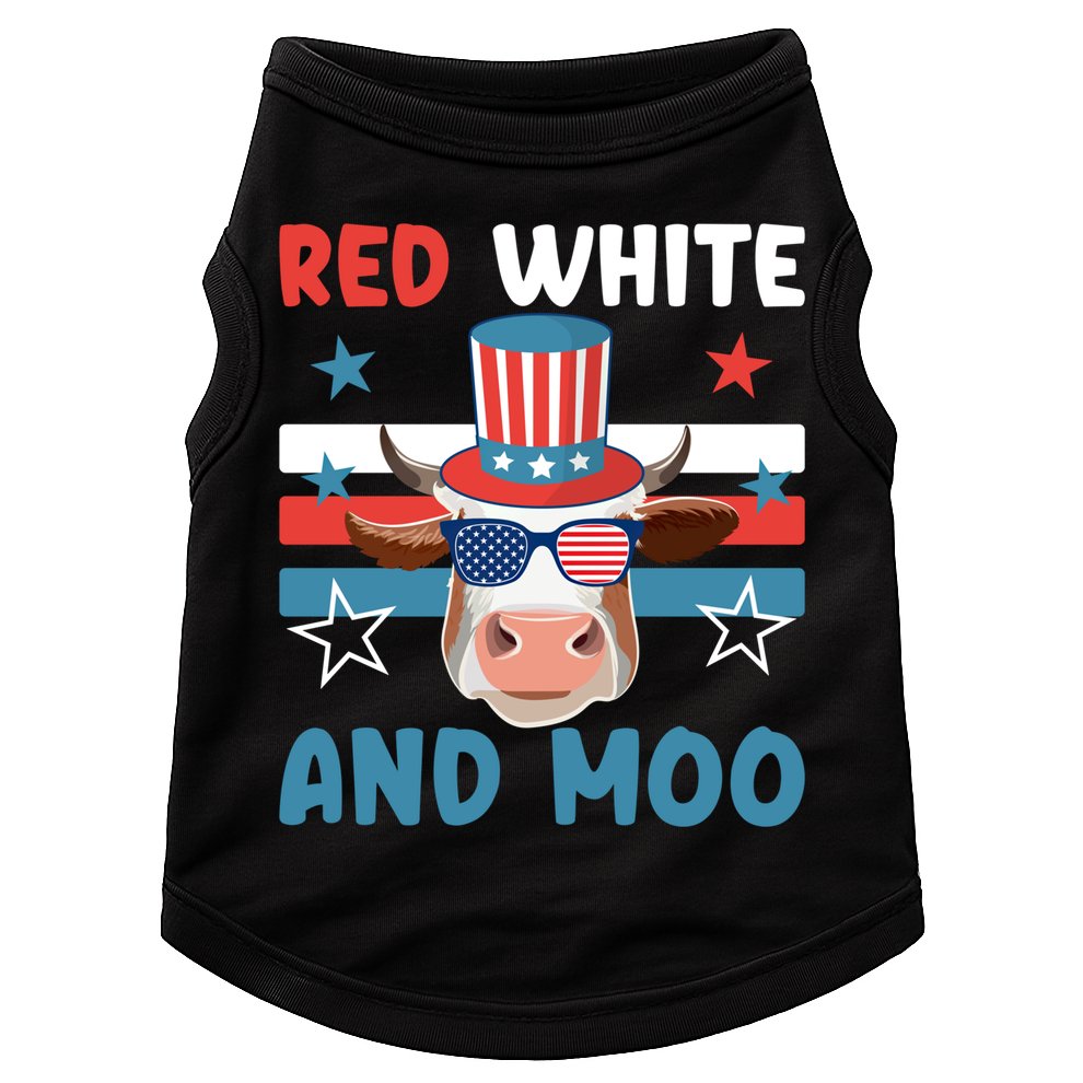 4th Of July Design Moorica Highland Cow Usa Patriotic Cow Gift Doggie Tank