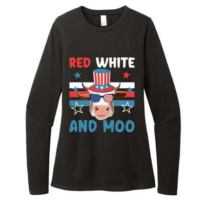 4th Of July Design Moorica Highland Cow Usa Patriotic Cow Gift Womens CVC Long Sleeve Shirt