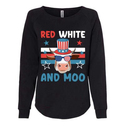 4th Of July Design Moorica Highland Cow Usa Patriotic Cow Gift Womens California Wash Sweatshirt