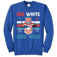 4th Of July Design Moorica Highland Cow Usa Patriotic Cow Gift Sweatshirt