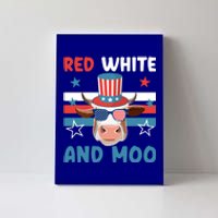 4th Of July Design Moorica Highland Cow Usa Patriotic Cow Gift Canvas