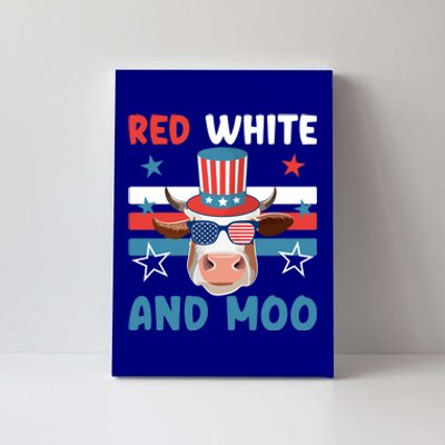 4th Of July Design Moorica Highland Cow Usa Patriotic Cow Gift Canvas