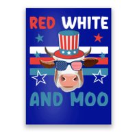 4th Of July Design Moorica Highland Cow Usa Patriotic Cow Gift Poster