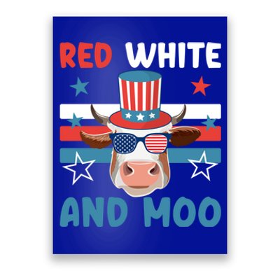 4th Of July Design Moorica Highland Cow Usa Patriotic Cow Gift Poster