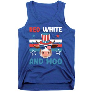 4th Of July Design Moorica Highland Cow Usa Patriotic Cow Gift Tank Top