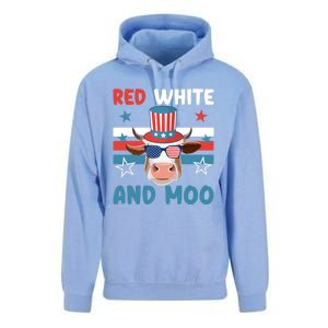 4th Of July Design Moorica Highland Cow Usa Patriotic Cow Gift Unisex Surf Hoodie