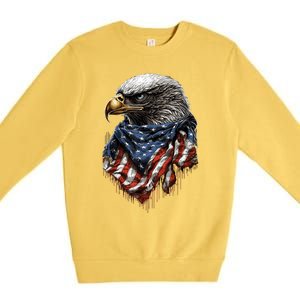 4th Of July Bald Eagle American US Flag Country 4th Of July Premium Crewneck Sweatshirt