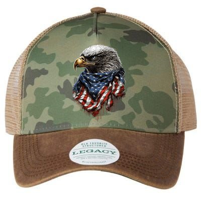 4th Of July Bald Eagle American US Flag Country 4th Of July Legacy Tie Dye Trucker Hat