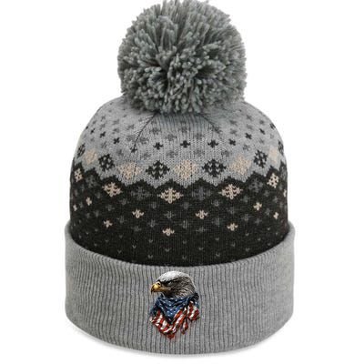 4th Of July Bald Eagle American US Flag Country 4th Of July The Baniff Cuffed Pom Beanie