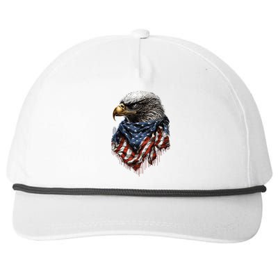 4th Of July Bald Eagle American US Flag Country 4th Of July Snapback Five-Panel Rope Hat