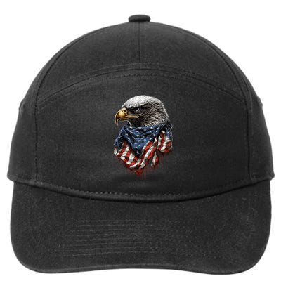 4th Of July Bald Eagle American US Flag Country 4th Of July 7-Panel Snapback Hat