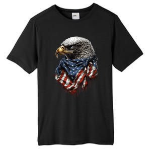 4th Of July Bald Eagle American US Flag Country 4th Of July Tall Fusion ChromaSoft Performance T-Shirt