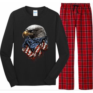 4th Of July Bald Eagle American US Flag Country 4th Of July Long Sleeve Pajama Set