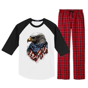 4th Of July Bald Eagle American US Flag Country 4th Of July Raglan Sleeve Pajama Set